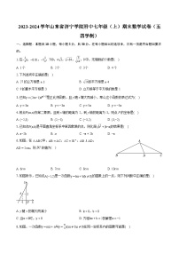 +山东省济宁市任城区济宁学院附属中学2023-2024学年七年级上学期期末数学试卷（五四制）