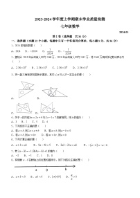 山东省临沂市郯城县2023-2024学年七年级上学期期末数学试题