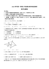 浙江省杭州市西湖区2023-2024学年九年级上学期期末数学试题()