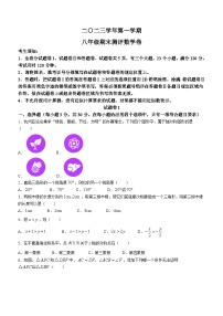 浙江省宁波市北仑区2023-2024学年八年级上学期期末数学试题(无答案)