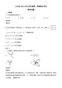 山东省枣庄市山亭区2023-2024学年九年级上学期期末数学试题（解析版）