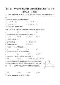 2023-2024学年山东省青岛市黄岛区第二实验学校八年级（上）月考数学试卷（10月份）(含解析）