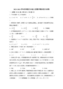 苏科版2023-2024学年九年级上册数学期末复习试卷