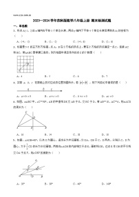 苏科版2023—2024学年数学八年级上册 期末检测试题