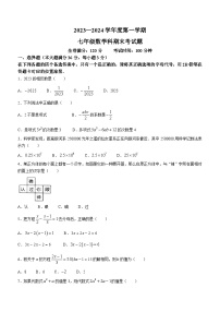 海南省省直辖县级行政单位文昌市2023-2024学年七年级上学期期末数学试题