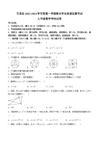 陕西省安康市石泉县2023-2024学年度九年级上学期期末数学试题