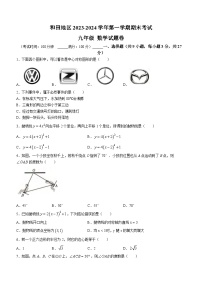 新疆维吾尔自治区和田地区2023-2024学年九年级上学期期末考试数学试题(无答案)