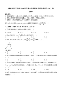 浙江省绍兴市越城区2023-2024学年九年级上学期期末检测数学试题B(无答案)