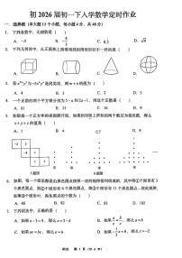 重庆市巴蜀中学校2023-2024学年七年级下学期入学数学定时作业+