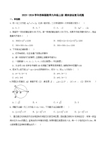 苏科版2023—2024学年数学九年级上册 期末综合复习试题