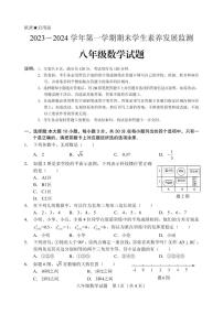 广东省清远市2023—-2024学年八年级上学期期末考试数学试题