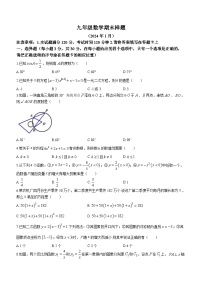 山东省菏泽市定陶区2023-2024学年九年级上学期期末考试数学试题