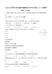 2023-2024学年江苏省盐城市建湖县汇杰中学九年级（上）月考数学试卷（10月份）（含解析）
