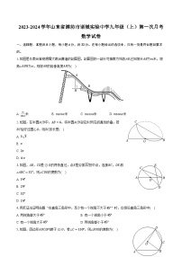 2023-2024学年山东省潍坊市诸城实验中学九年级（上）第一次月考数学试卷（含解析）