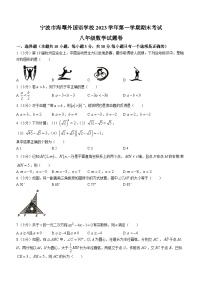 55，浙江省宁波市海曙区海曙外国语学校2023-2024学年八年级上学期期末数学试题