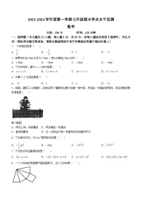 江苏省宿迁市泗阳县2023-2024学年七年级上学期期末数学试题(无答案)