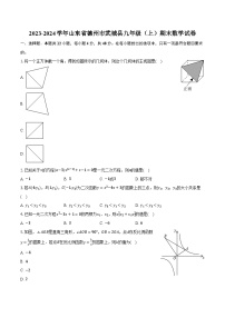 2023-2024学年山东省德州市武城县九年级（上）期末数学试卷（含解析）