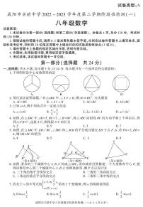 陕西省咸阳市实验中学2022—2023学年八年级下学期阶段检测（月考）（一）数学试题