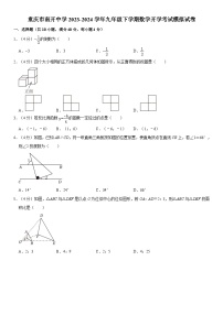 重庆市南开中学2023-2024学年九年级下学期数学开学考试模拟试卷