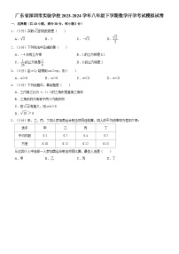 广东省深圳市实验学校2023—-2024学年八年级下学期数学开学考试模拟试卷