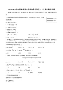 2023-2024学年河南省周口市扶沟县七年级（上）期中数学试卷（含解析）