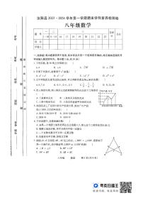 河南省洛阳市汝阳县2023-2024学年八年级上学期期末数学试题