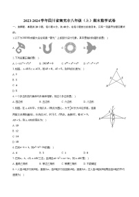 2023-2024学年四川省南充市八年级（上）期末数学试卷(含解析）