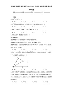 河南省郑州市郑东新区2023-2024学年八年级上学期期末数学试题