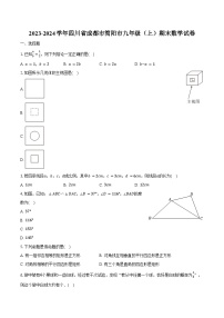 2023-2024学年四川省成都市简阳市九年级（上）期末数学试卷（含解析）