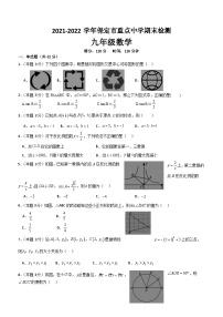 河北省保定市重点中学2021—2022学年上学期九年级期末数学试卷（无答案）