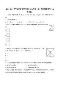 2023-2024学年山东省淄博市淄川区九年级（上）期末数学试卷（五四学制）（含解析）