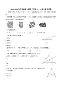 2023-2024学年甘肃省定西市八年级（上）期末数学试卷（含解析）