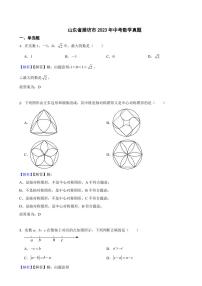 山东省潍坊市2023年中考数学试题（附真题解析）