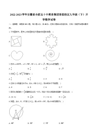 2022-2023学年安徽省合肥五十中教育集团望岳校区九年级（下）开学数学试卷（含解析）