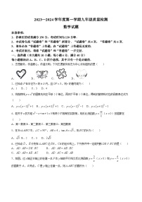 安徽省淮北市五校联考2023-2024学年九年级上学期开学考试数学试题(含答案)