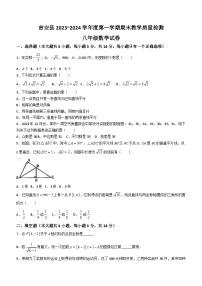 江西省吉安市吉安县2023-2024学年八年级上学期期末数学试题（含答案）