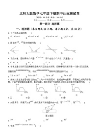 2023—2024学年北师大版数学七年级下册期中复习达标测试卷(含答案)