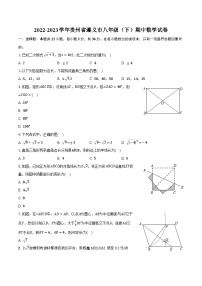 贵州省遵义市2022-2023学年八年级下学期期中数学试卷