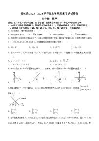 江西省九江市修水县2023-2024学年八年级上学期期末数学试题