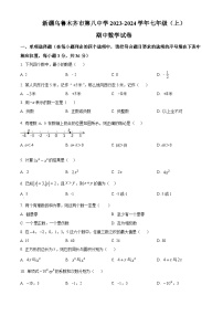 新疆维吾尔自治区乌鲁木齐市第八中学2023-2024学年七年级上学期期中数学试题（原卷+解析）