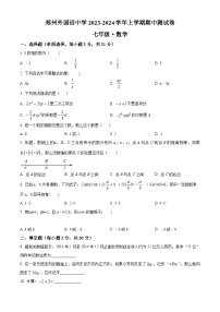 河南省郑州外国语学校2023-2024学年七年级上学期期中数学试题（原卷+解析）