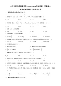 甘肃省定西市陇西县镇南九年制学校2023-2024学年七年级上学期期中数学试题（原卷+解析）