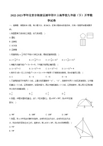 2022-2023学年北京市海淀区清华附中上地学校九年级（下）开学数学试卷（含解析）