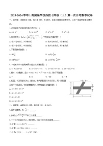 2023-2024学年上海实验学校西校七年级（上）第一次月考数学试卷（含解析）