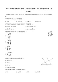 2022-2023学年黑龙江省哈工大附中七年级（下）开学数学试卷（五四学制）（含解析）