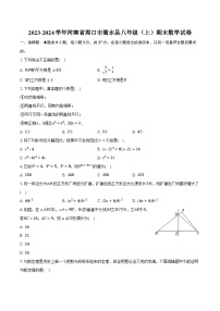 2023-2024学年河南省周口市商水县八年级（上）期末数学试卷-普通用卷