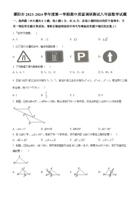 江苏省常州市溧阳市2023-2024学年八年级上学期期中数学试题（原卷+解析）