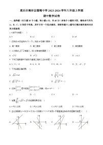 重庆市南岸区南岸区广阳湾珊瑚中学校2023-2024学年八年级上学期期中数学试题（原卷+解析）