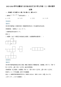 56，安徽省六安市汇文中学2023-2024学年九年级上学期期末数学试题