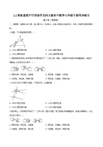 北师大版七年级下册2 探索直线平行的条件精品精练